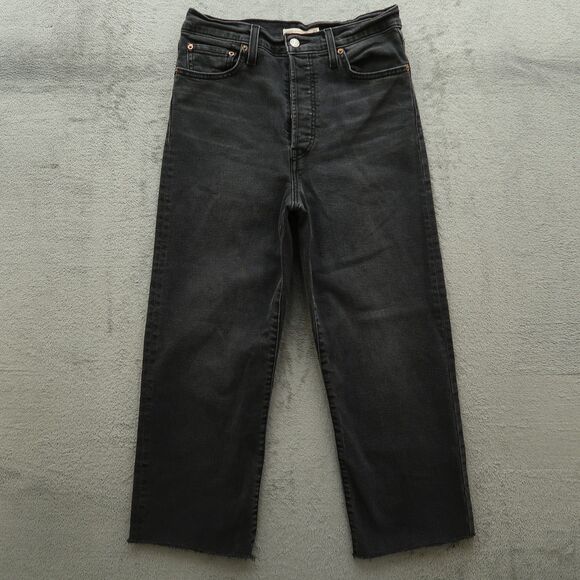 Levi's Denim - Levi's Jeans Women's Size 29 Gray High-Rise Ribcage Straight Ankle 24" Inseam